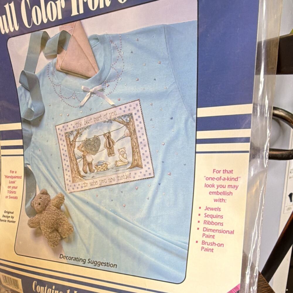 Set of 2 Iron-On Transfer 57992 Animals & Insects Teddy Bear Design Full Color - Picture 3 of 4